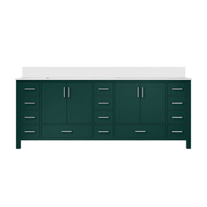 English Elm Green Solid Wood Double Bath Vanity 84" W x 22" D with Cultured Marble Top, Soft-Close Drawers, Ample Storage B2731P259170