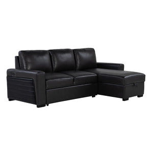 English Elm Montero Sleeper Sectional with Storage Chaise Drop Down Table and Usb Ports B201S00463