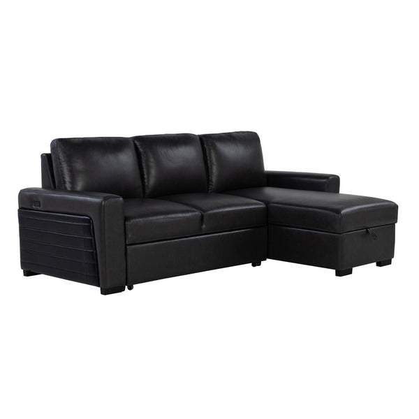 English Elm Montero Sleeper Sectional with Storage Chaise Drop Down Table and Usb Ports B201S00463