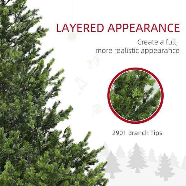 English Elm Homcom 7Ft Realistic Cedar Christmas Tree With 2901 Tips, Easy Setup, Durable & Safe For Holidays W2225P249641