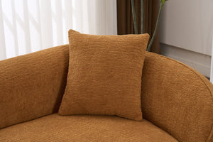 English Elm Ly-048 Sculpted Chenille Chaise Lounge Convertible Sleeper Sofa for Modern Living Spaces Orange W2231P401727