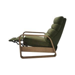 JLA Home Chapel Hill - Wood Chapel Hill Jordan push-back Recliner with Solid Wood Frame, Chenille Upholstery, Compact Comfort and Timeless Mid-Century Style Green CH103-0010