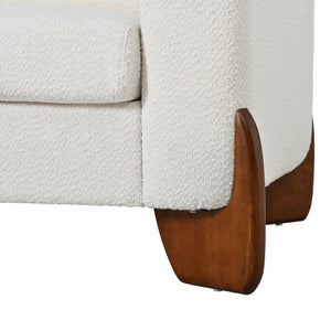 English Elm U_style Bouclé 3 Piece Living Room Sofa Set with Loveseat and Two Accent Armchairs Beige WY000479AAA