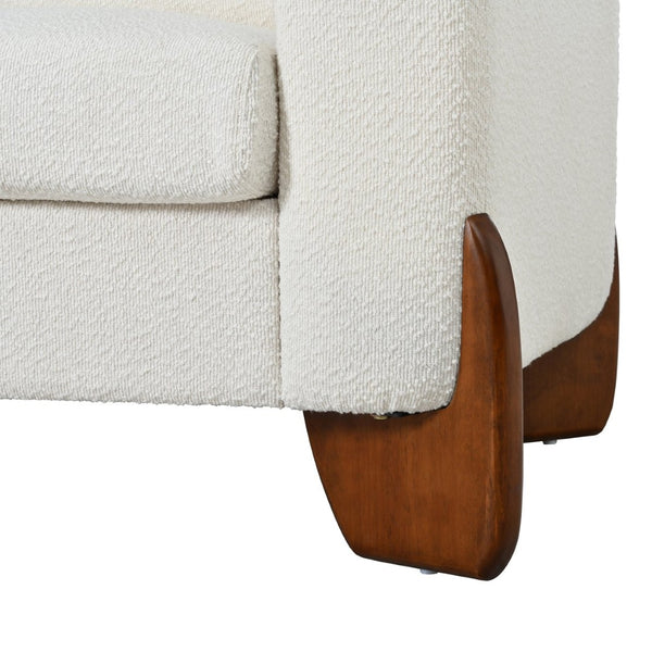 English Elm U_style Bouclé 3 Piece Living Room Sofa Set with Loveseat and Two Accent Armchairs Beige WY000479AAA
