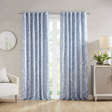 Croscill Home Winslow Modern/Contemporary Floral Curtain Panel (Single) CHM40-0025 Blue