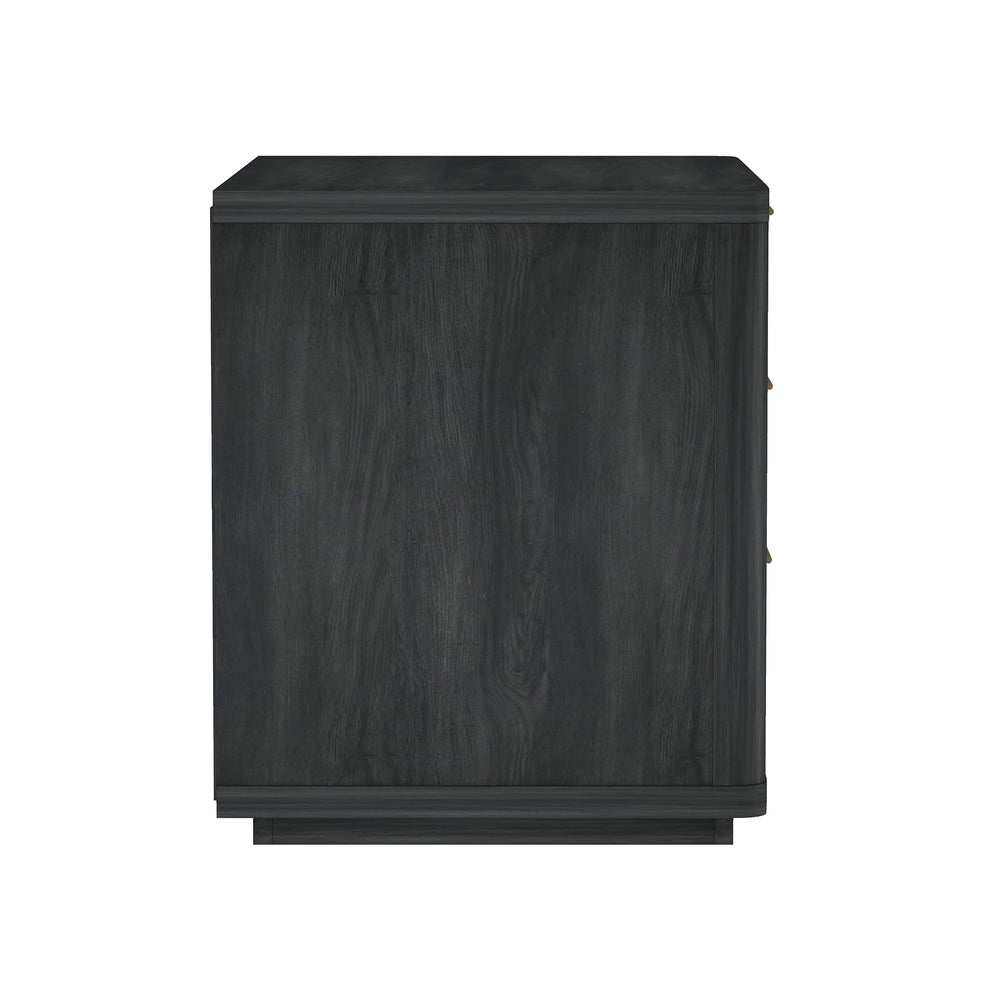 English Elm Evelyn 32" Charcoal Gray Nightstand - Modern 3-Drawer Storage With Sleek Design For Every Bedroom B365P398536