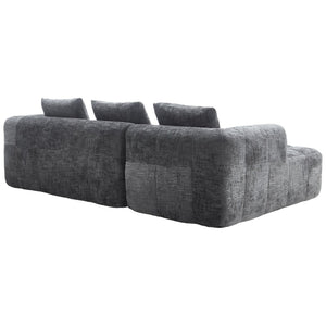 English Elm United Modern Chenille 98.42-Inch L-Shaped Modular Sectional Sofa With Chaise & Side Pockets P2 W1568S00146-GIGA