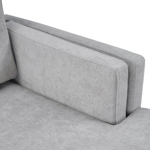 English Elm Swivel Barrel Accent Chair Chenille Tufted Round Club Seat for Living Room Lounge Grey N719S002310E