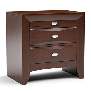 English Elm Cherry Cherry Color Transitional Nightstand with 2 Drawers, Solid/Engineered Wood, Oval Knob Pulls, 25.5"W x25.5"H B2741P357508