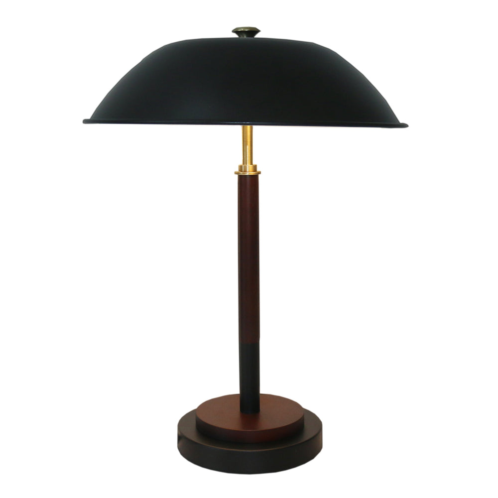 English Elm Ashcroft Furniture - High Quality Hotel Modern Umbrella Table Lamp - Walnut Base, Black Shade - Stylish Lighting For Any Space B183P315126