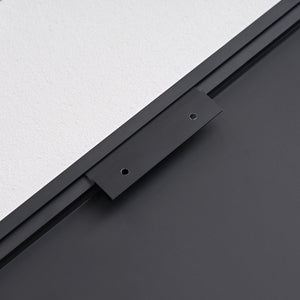 English Elm 36x22inch Glossy Black Bathroom Mirror Minimalist Metal Frame 360° Hang HD Float Glass Vanity Reflective Edge W2091P344794