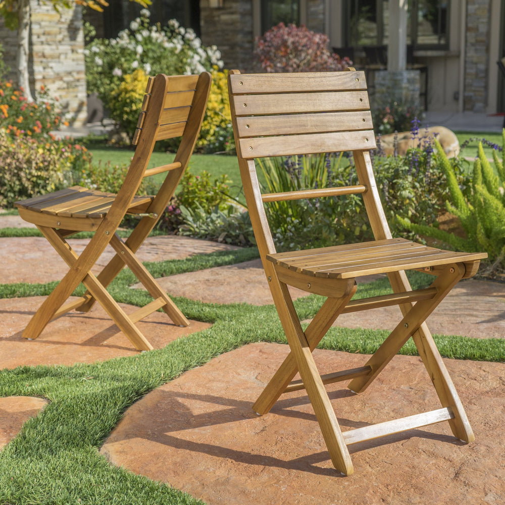 English Elm Christopher Knight Home® - Outdoor Acacia Wood Folding Dining Chair Set of 2 – Weather-Resistant, No Assembly, 400 lb Capacity Natural 59328.00NTL