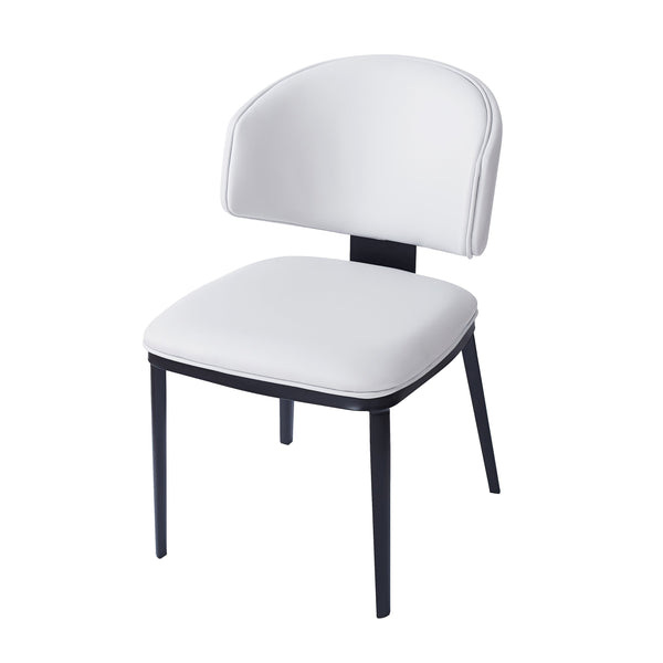 English Elm Christopher Knight Home® - 7 Pieces Modern Wood Faux Leather Metal Dining Set with Tapered Rubberwood Legs and Comfort Chairs Black White,Natural N768P263098W_6_64676.00NOAK