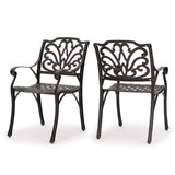 Christopher Knight Home® - Noble House - Alfresco Outdoor Bronze Cast Aluminum Dining Chairs (Set Of 2)