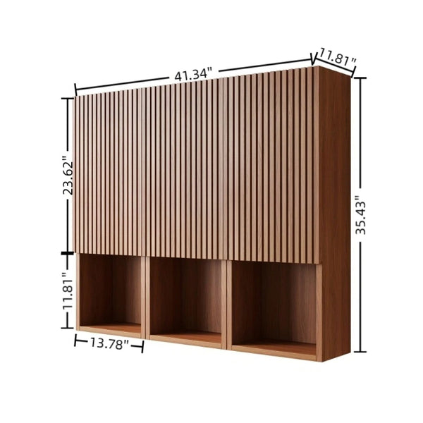 English Elm Mitch Modular Wall Mounted Cabinet Set Oak Woodgrain Soft Close Bathroom Storage W2615S00521