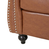 Christopher Knight Home® - Noble House - Silverdale Traditional Chesterfield Club Chair, Cognac Brown and Dark Brown