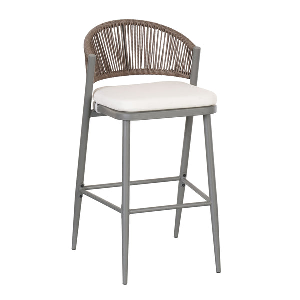 English Elm Christopher Knight Home® - Outdoor 30.25" Height Barstools Set Of 2 - Stylish Metal Frame With Scallop Backrest & Cushions N772P245120G