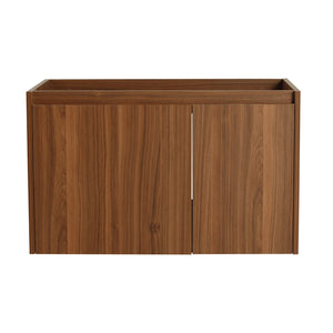 English Elm 30 Resin Sink Vanity with Soft-Close Doors, Floating Mount Design, Durable Scratch & Water-Resistant Finish Walnut W999P228750