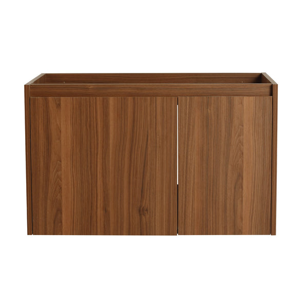English Elm 30 Resin Sink Vanity with Soft-Close Doors, Floating Mount Design, Durable Scratch & Water-Resistant Finish Walnut W999P228750