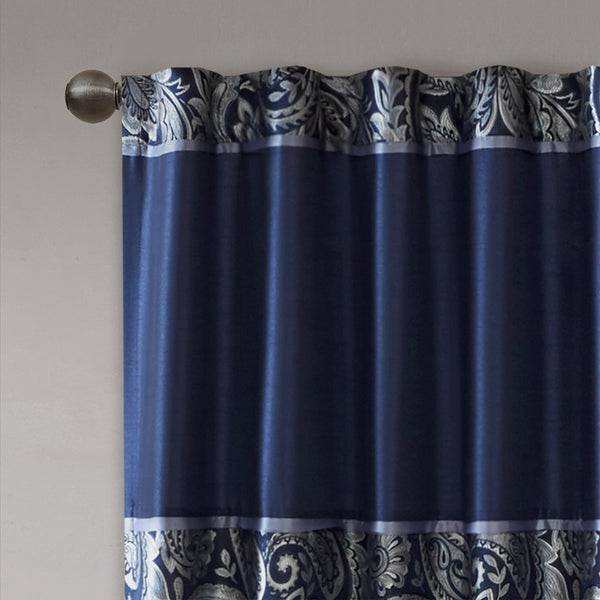 English Elm Jacquard Aubrey Window Curtain Pair with Paisley Weave, Faux Silk Piping, OEKO-TEX Certified Elegance Multicolor 3.05 L x 10.24 W x 9.45 H B03598174