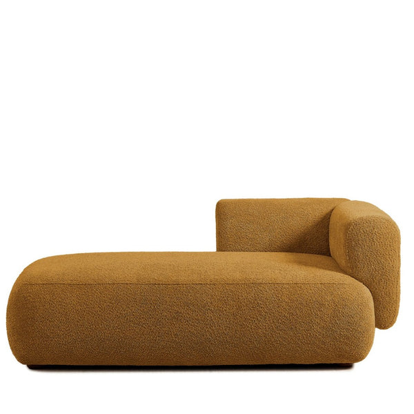 English Elm Upholstered Boucle Chaise Lounge with Foam Spring Support and Warm Wooden Legs W5515P437371