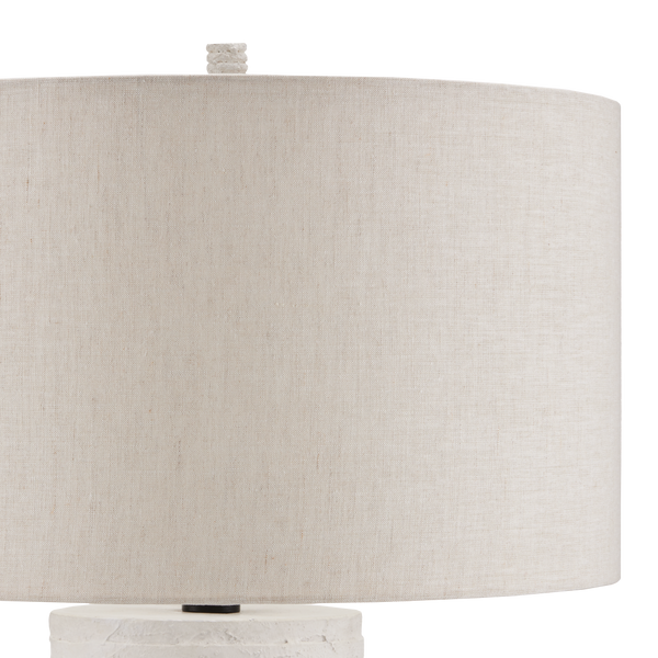 Innkeeper Table Lamp - Rustic Terracotta & Wrought Iron Design with Natural Linen Shade for Home Décor