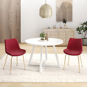 English Elm Avant 3-Piece Round Dining Set, Trestle Dining Table With 2 Side Chairs