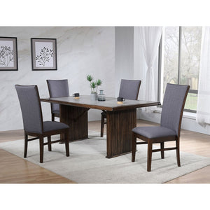 English Elm Wawona Ceramic Top Rubberwood Dining Set with Upholstered Chairs for Four B062S01670