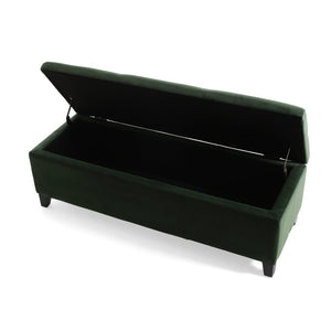 English Elm Indoor Tufted Upholstered Storage Bench with Lift Top Hidden Compartment for Entryway Forest Green N779P396200G