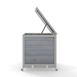 English Elm 2-tier Pine Rabbit Hutch on Wheels with Ramp Removable Tray and Openable Roof W2181P356045
