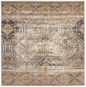 Unique Loom Chateau Jackson Machine Made Trellis Rug Blue Beige, Brown/Gray/Ivory/Blue 7' 1" x 7' 1"