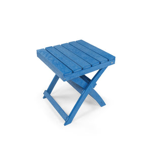English Elm Seaview Recycled Hdpe Outdoor Folding Side Table Uv Resistant Patio Deck Use Blue B2745P409720