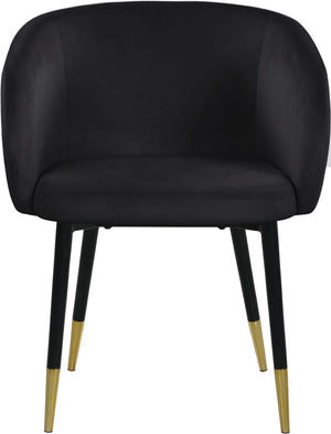 English Elm 1pc Velvet Barrel Back Accent Chair Gold Nailhead Trim Glamorous Curved Seat Black B011P496761