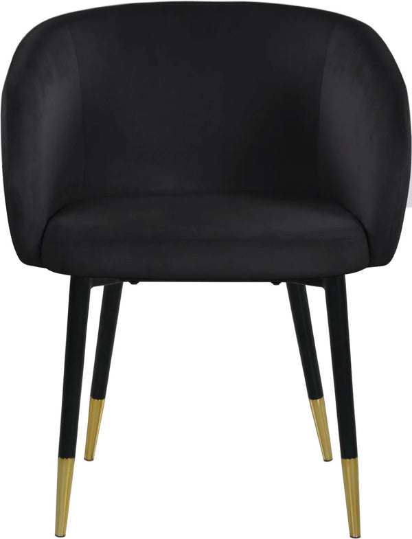 English Elm 1pc Velvet Barrel Back Accent Chair Gold Nailhead Trim Glamorous Curved Seat Black B011P496761