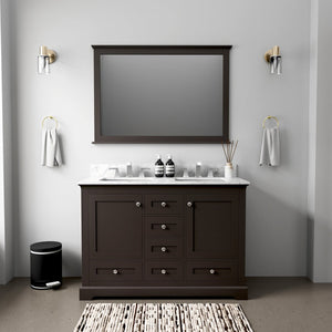 English Elm Espresso 48-inch Double Bath Vanity with Soft-Close Drawers, Solid Wood Frame, Ample Storage Shelf B2731P258194