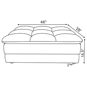 English Elm Azure Corduroy Grid Tufted Ottoman Plush Foam Retro Accent for Living Room B062P440347