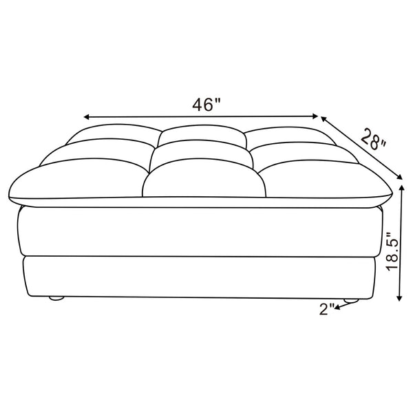 English Elm Azure Corduroy Grid Tufted Ottoman Plush Foam Retro Accent for Living Room B062P440347