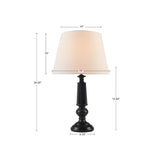 Martha Stewart Landsdown Traditional Black Faceted Table Lamp 24.25"H MT153-0069 Black