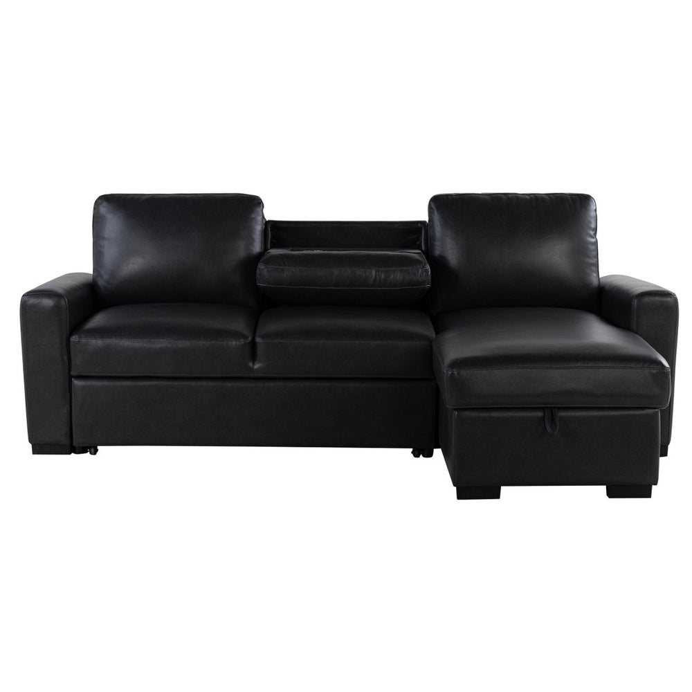 English Elm Montero Sleeper Sectional with Storage Chaise Drop Down Table and Usb Ports B201S00463