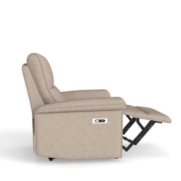 English Elm Power Lift Recliner Velvet Chair with Extended Footrest and Cup Holders for Elderly W1028S00062