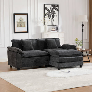 English Elm Wider Ergonomic Loveseat with Breathable Chenille Upholstery, Modular Design, Plush Double-Layer Cushioning W1143S00036 W1143S00036