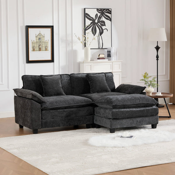 English Elm Wider Ergonomic Loveseat with Breathable Chenille Upholstery, Modular Design, Plush Double-Layer Cushioning W1143S00036 W1143S00036