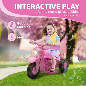 English Elm Qaba 6v Toddler Electric Motorbike with Bubble Machine Led Light and Music W2225P249811