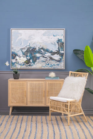 English Elm 47.2X35.4" Cerulean Seas Hand-Painted Wall Art - Stunning Ocean-Inspired Décor For Any Room W2078P313339