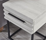 English Elm Celestial Contemporary Storage End Table, White