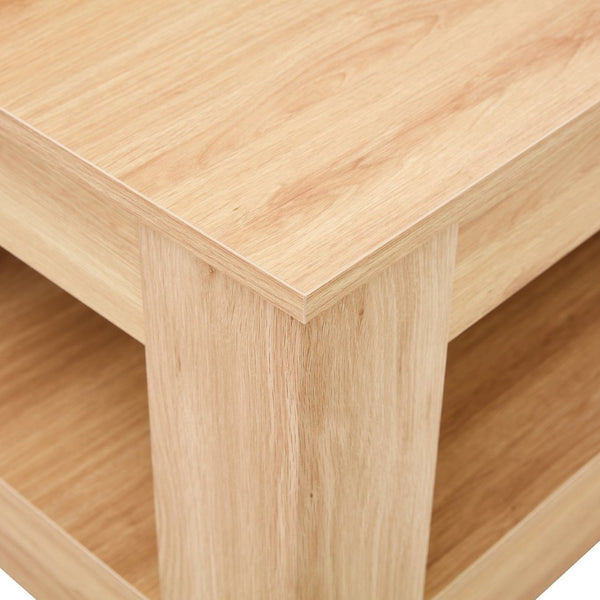 English Elm A Modern Two-tier Mdf Coffee Table with Open Shelf for Living Room Storage W3875P392270