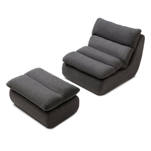 English Elm 32" Tufted Foam Chaise Lounge with Matching Ottoman for Adults Bedroom Living Room Grey W1117P436336