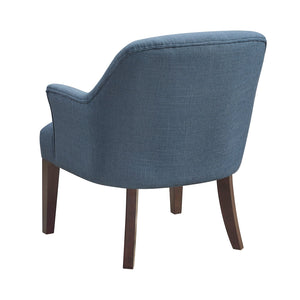 English Elm Modern Tufted Back Accent Chair with Espresso Wood Legs, Foam Seat Comfort, Stylish Living Room Seating Blue 26.5 L x 29 W x 22 H B011P305064