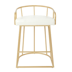 OSP Home Furnishings Luna 26" Counter Stool White/Gold