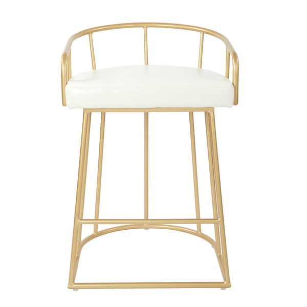 OSP Home Furnishings Luna 26" Counter Stool White/Gold